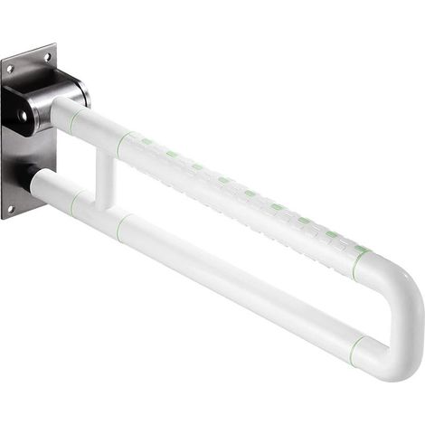 1 - Haltegriff - Toilette - 90° klappbar - Rutschfester Edelstahl - Für Senioren und Menschen mit Behinderung - Nachtbeleuchtet - Silber - 60 x 25 cm (1/5)