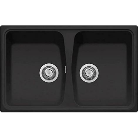 Plados Lavello in quarzo da cucina incasso SP0792 due vasche - Nero Matt