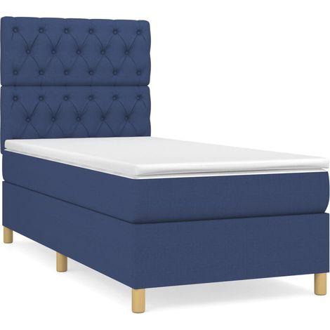Maison Exclusive - Cama box spring con colchón tela azul 80x200 c (1/5)