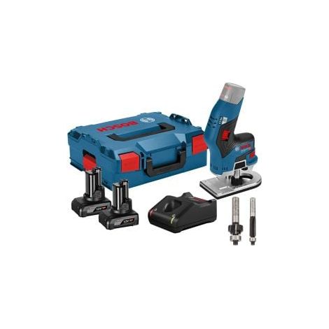 Bosch fresatrice bordi a batteria GKF 12V-8 12 V / 2x 4,0 Ah batteria + caricatore incl. 2x frese in L-Boxx (1/2)