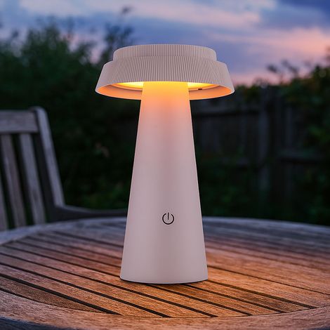 LED Solarlampe Gartenleuchte pink Touchdimmer Tischlampe Außenlampe Terrassenlampe, warmweiß, DxH 14 x 23 cm