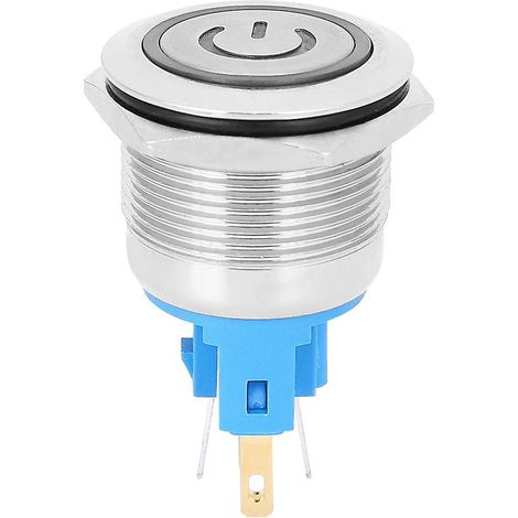 Interrupteur à bouton-poussoir autobloquant en acier inoxydable, 12-24 V CC, 22 mm, 6 broches (1/5)
