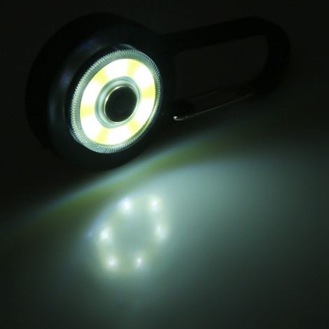 Lampe de marche LED légère avec mousqueton pour la course et le vélo de nuit (noire) (1/5)