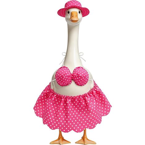 Disfraz de conejito para gansos de jardín de 58 cm de altura, traje de Pascua marrón claro con diadema desmontable, decoración festiva para porche o jardín, rosa (1/5)