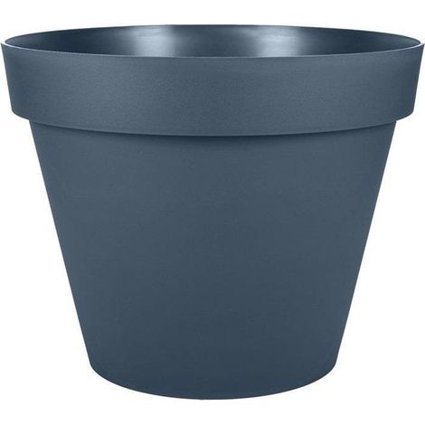 Pot de plante rond Eda Toscane Ø48 cm 43 L Bleu jean