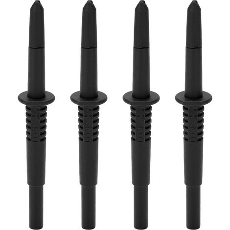 Lot de 4 pointes de test isolées à piquer, douilles banane 4mm, pour tests électriques - Noir (1/5)