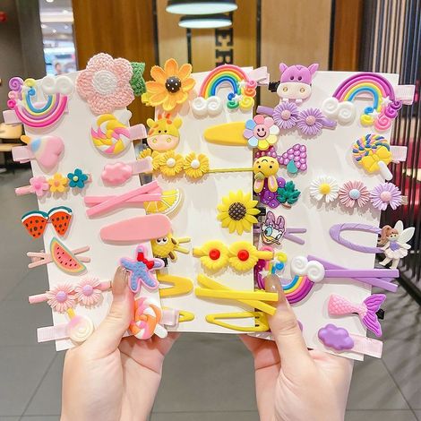 Juego de 28 pinzas para el cabello de bebé niña, accesorios coloridos y adorables Multicolor (1/5)