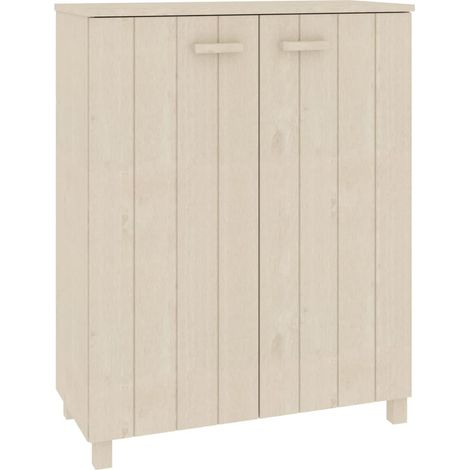 Armoire à chaussures range chaussures rangement meuble entrée couloir salon 85 x 40 x 108 cm Pin massif brun (1/5)