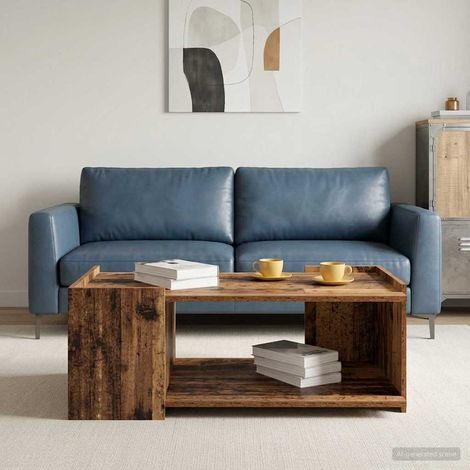 vidaXL Table basse Bois ancien 90 x 50 x 33 cm Bois d'ingénierie