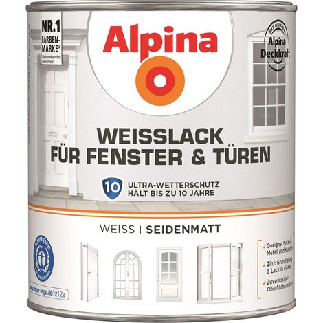 Alpina Weisslack für Fenster und Türen seidenmatt 2,0 Ltr. (1/3)
