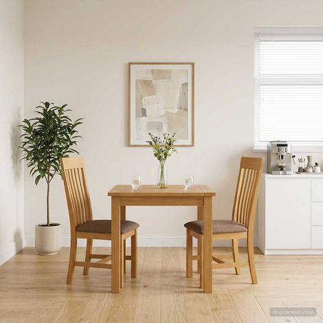 vidaXL Chaise de salle à manger 2 pcs Bois de chêne massif Gris (1/5)