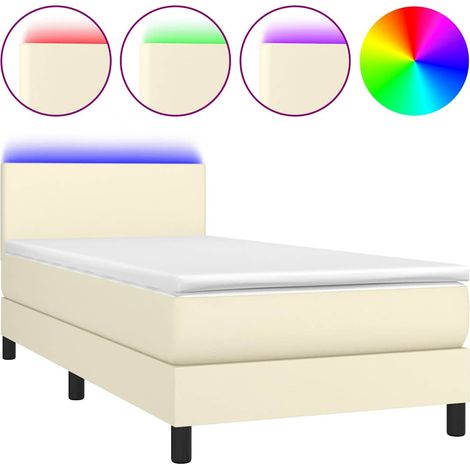 Maison Exclusive - Giroletto a Molle con Materasso e LED Crema 100x200 cm (1/5)