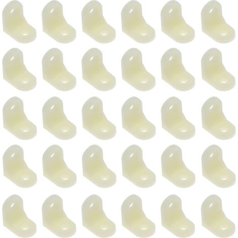 BRAVIX Lot de 30 équerres en forme de L - 23 mm x 17 mm - Angle de 90 degrés - Connecteurs en bois pour bibliothèque, fenêtre, chaise, table - Beige (1/5)