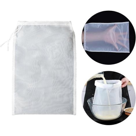 sacs filtrants réutilisables pour lait de soja, 30 x 45 cm, maille 100, pour filtrer les jus de fruits et légumes (1/5)