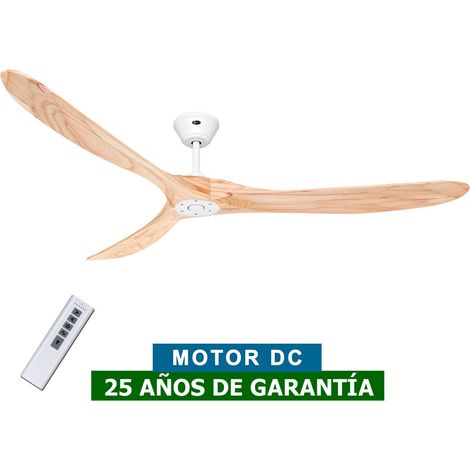 Casafan – Ventilateur de plafond 318020 180 cm – 3 pales en bois naturel – Télécommande – 6 vitesses – Ultra silencieux – Mode été/hiver