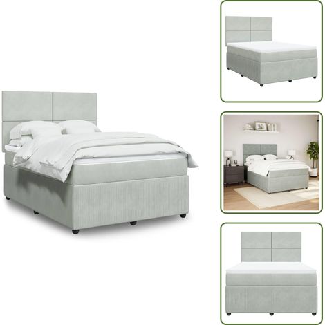 Boxspringbett mit Matratze Hellgrau 160x200 cm Samt - Boxspringbett - Boxspringbetten - Bett - Betten (1/5)