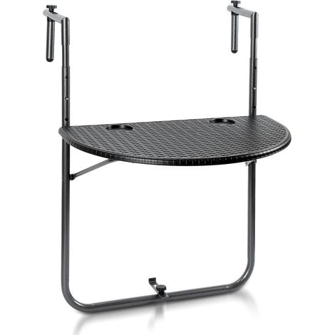 SWANEW Table de balcon table suspendue 60x40cm table pliante semi-circulaire pliable table suspendue de balcon (1/5)
