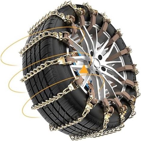 Jeu de 10 chaînes à neige, chaînes universelles antidérapantes pour pneus, montage rapide pour voitures, SUV et pick-up, kit d'urgence, 155-265 mm (1/5)