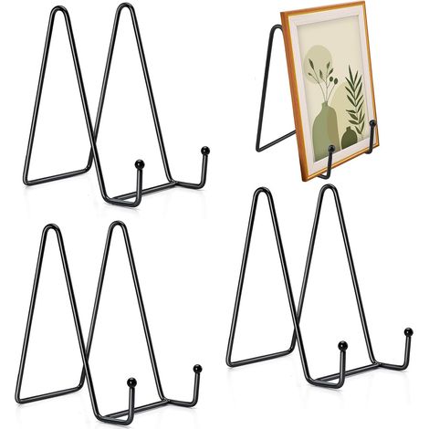 Supports de Plaque pour Affichage 6 Pouces,3 Pièces Porte Assiette,Metal Support Assiette Decorative,Présentoir de Fer pour Photos,Tableaux,Assiettes Décoratives et Objets d'art (Noir) (1/5)