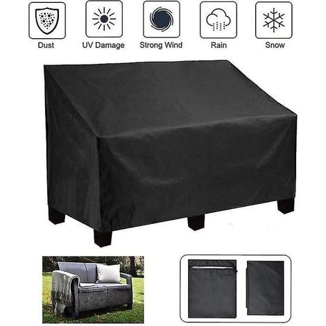 Housse de protection pour banc de jardin 210D impermable anti-UV robuste 190 x 66 x 89 cm Label (1/3)
