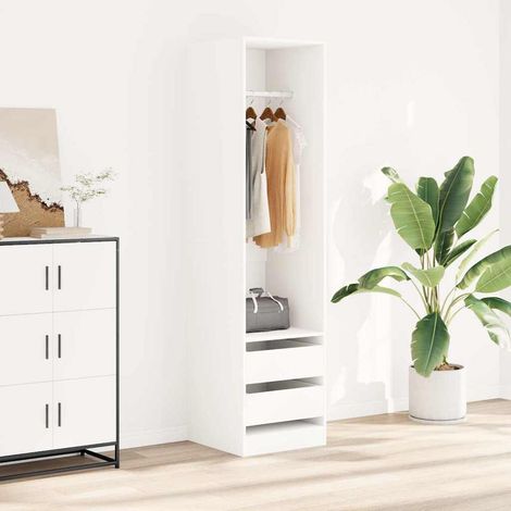 800612 vidaXL Wardrobe with Drawers White 50x50x200 cm Engineered Wood (1/5)