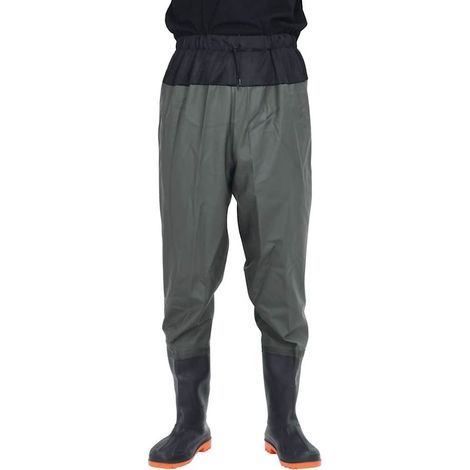 Cuissardes avec bottes vert foncé taille 39 CFW195328 (1/5)