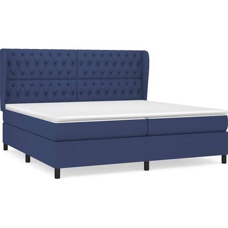 Maison Exclusive - Boxspringbett mit Matratze Blau 200x200 cm Sto (1/5)