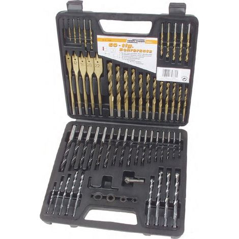 Juego brocas 60 piezas metal madera piedra MANNESMANN 59860 (1/5)