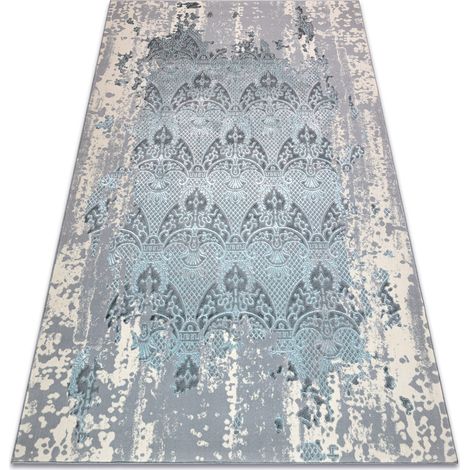 Teppich CORE W3824 Ornament Vintage - Strukturell, zwei Ebenen aus Vlies, hellblau / creme / grau blue 140x190 cm