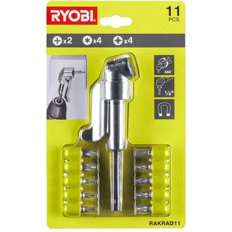 KIT SNODO ANGOLARE PER AVVITATORI 'RAKRAD11' RYOBI Con 10 inserti - RYOBI