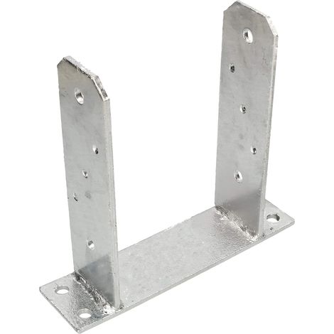 KOTARBAU Support de poteau en U 140 mm en forme de U pour chevilles, poteau carré en bois de sol, support de poteau, ancre galvanisée à chaud (1/5)