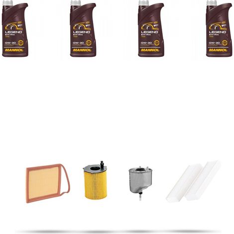 Kit tagliando 4 FILTRI e 4L OLIO compatibile con Peugeot 3008 1.6 HDI Fap 82kw dal 2010 (1/5)