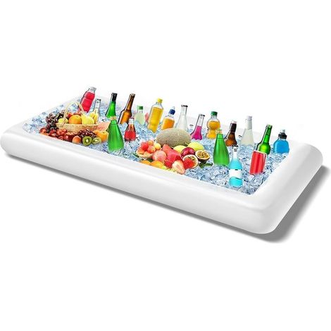 Barres de Service gonflables avec Bouchon de vidange,135x65cm,glacière Gonflable pour Buffet de Glace,Plateaux de Service à Salade pour intérieur et extérieur,Bar Exterieur (1/5)