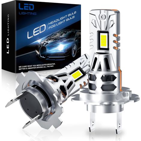 Ampoule H7 LED 25000LM, 2025 Dernière Version Haute Puissante 6500K Blanche Fraîche Lampes LED H7 Feux de Croisement/Feux de Route, 1:1 Mini Taille, Pack de 2 (1/5)