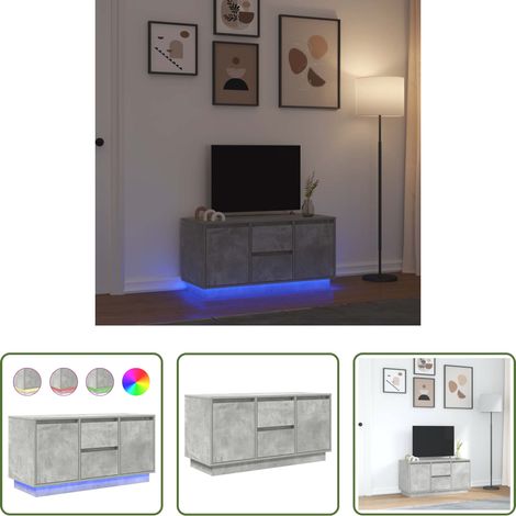LED-Leuchten - TV-Schrank mit LED-Leuchten Betongrau 100x41x50 cm (1/5)