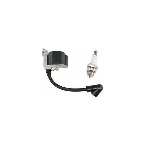 Bobine d’allumage avec bougie compatible Stihl FS38, FS45, FS46, FS55, FC55, HL45, HS45, KM55 – kit complet haute performance (1/5)