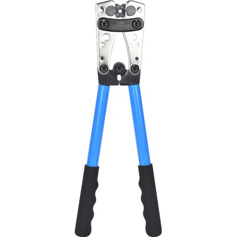 Pince à sertir pour cosses de câble de batterie, pince d'électricien pour sertir les câbles de 6 à 50 mm² (AWG 8-1/0) avec plaque métallique épaissie et renforcée.