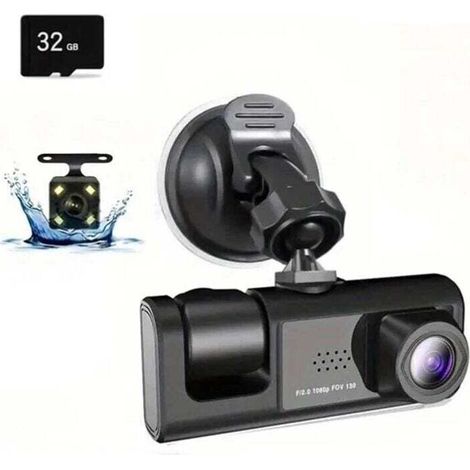 Car Camera HD 1080P Recorder 3 Cameras WiFi DVR Connected Mobile Video Loop (1/4)