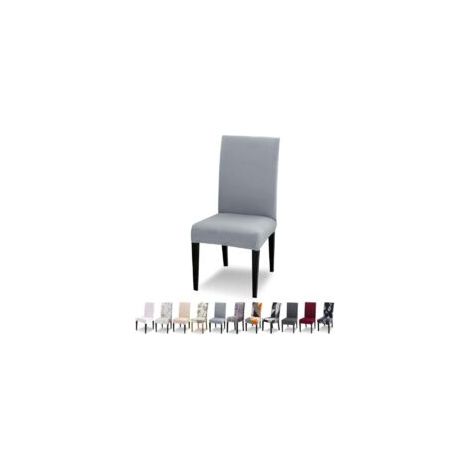 Crezuo Stretch-Stuhlhussen-Set, 4er-Set, universell waschbare, moderne Esszimmerstuhlhussen für Esszimmer, Restaurant, Hotel, Dekoration, Blumenstrauß, Hellgrau (1/4)