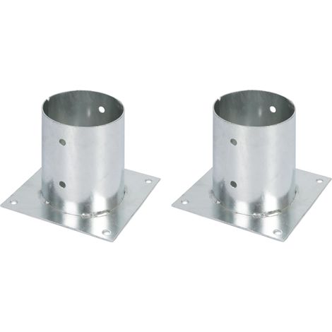 GAH-Alberts 212605 211806 - Manicotto avvitabile per pali in legno rotondo o quadrato, zincato a caldo, Ø 121 mm, set da 2 (1/2)