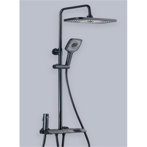 Ensemble de douche mitigeur thermostatique intelli Ensemble de système de douche de robinet d'affichage numérique de salle de bains, ensemble de douche de touche de piano gris, ensemble de douche de r (1/5)