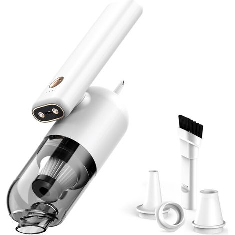50-Watt-Hochleistungs-Handstaubsauger für Autos mit LED-Beleuchtung, verschiedenen Düsen, 180° faltbar, tragbar, wiederaufladbar und kabellos – ideal für Reisen und Camping. (1/5)