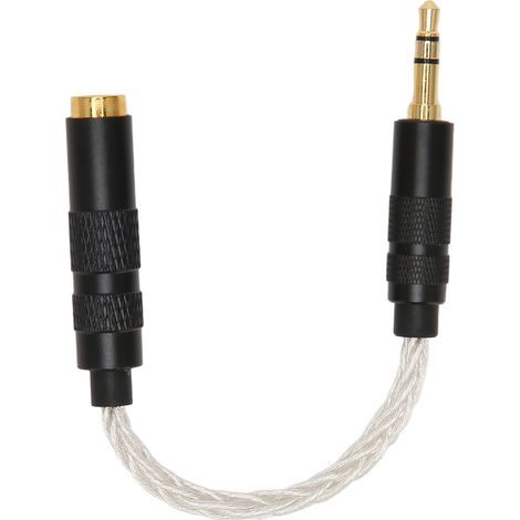 Adaptador de 4,4 mm hembra balanceada a 3,5 mm macho estéreo, cable de conversión para auriculares con conectores chapados en oro, portátil y plateado. (1/5)