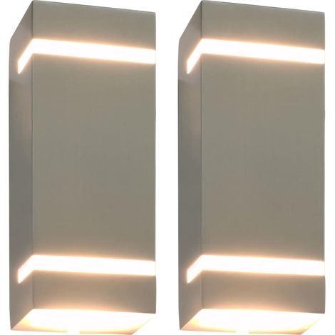 vidaXL Lámparas de pared de exterior 2 uds 35 W plateado semicircular (1/5)