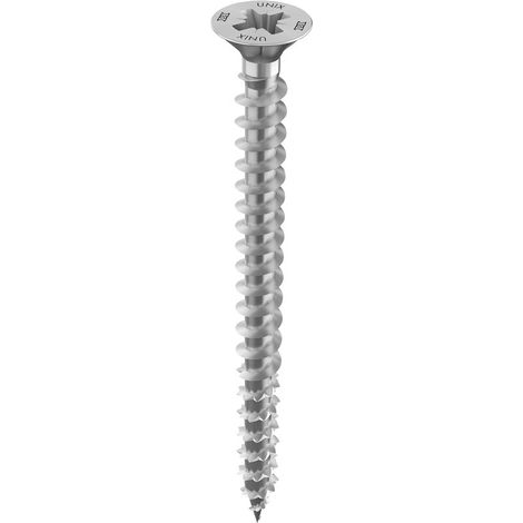 Vis HECO Unix Plus - Filetage Total - Ø4.5 x 50 - Tête Pozidriv - Zingué argent - Boîte de 200 - 45173 (1/2)
