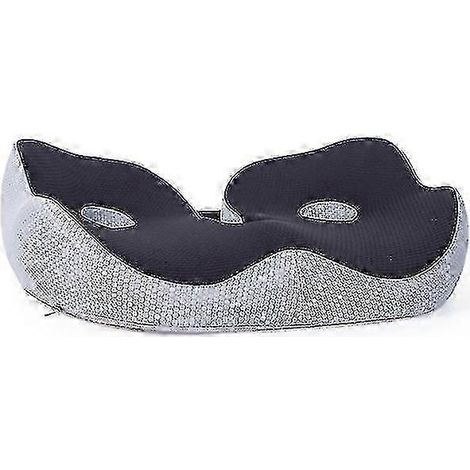 Coussin en mousse à mémoire de forme pour soulager les ischions soutien de la chaise et du dos - 48 x 39 x 14 cm (1/2)