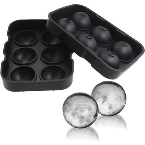 Kugelförmige Eiswürfelform mit 6 Mulden, 100 % BPA-frei – Kugelförmige Eiswürfelform für Whisky, Cocktails, Säfte, Eiswürfelbehälter, HM-02542 (1/5)