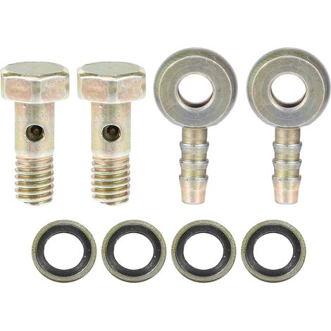 Raccord Banjo M6x1 Bronze 2 Pièces pour Système De Freinage Matériau Métal, Vis 19x10mm, Rotule 28x15mm, 2 Boulons + 4 Rondelles, Pour Alimentation Air/Carburant, Moteur (1/5)