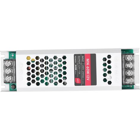 Alimentation LED ultra-plate 60W DC12V transformateur étanche longue bande adaptateur source de courant
