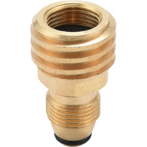 Adaptateur pour gaz propane convertissant la vanne de service du réservoir de propane Pol en QCC1/Type 1 (1/4)